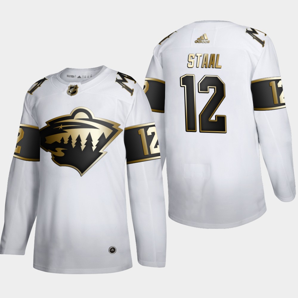 Minnesota Wild 12 Eric Staal Men Adidas White Golden Edition Limited Stitched NHL Jersey